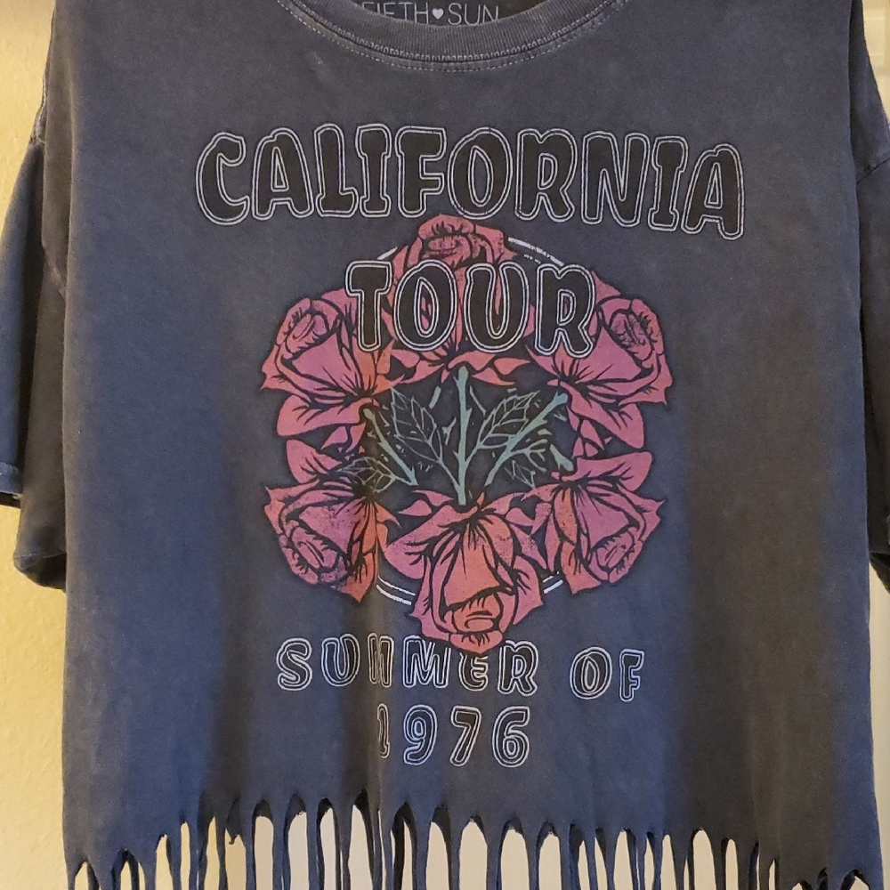 California Tour Graphic Fringe Tee Sz L
